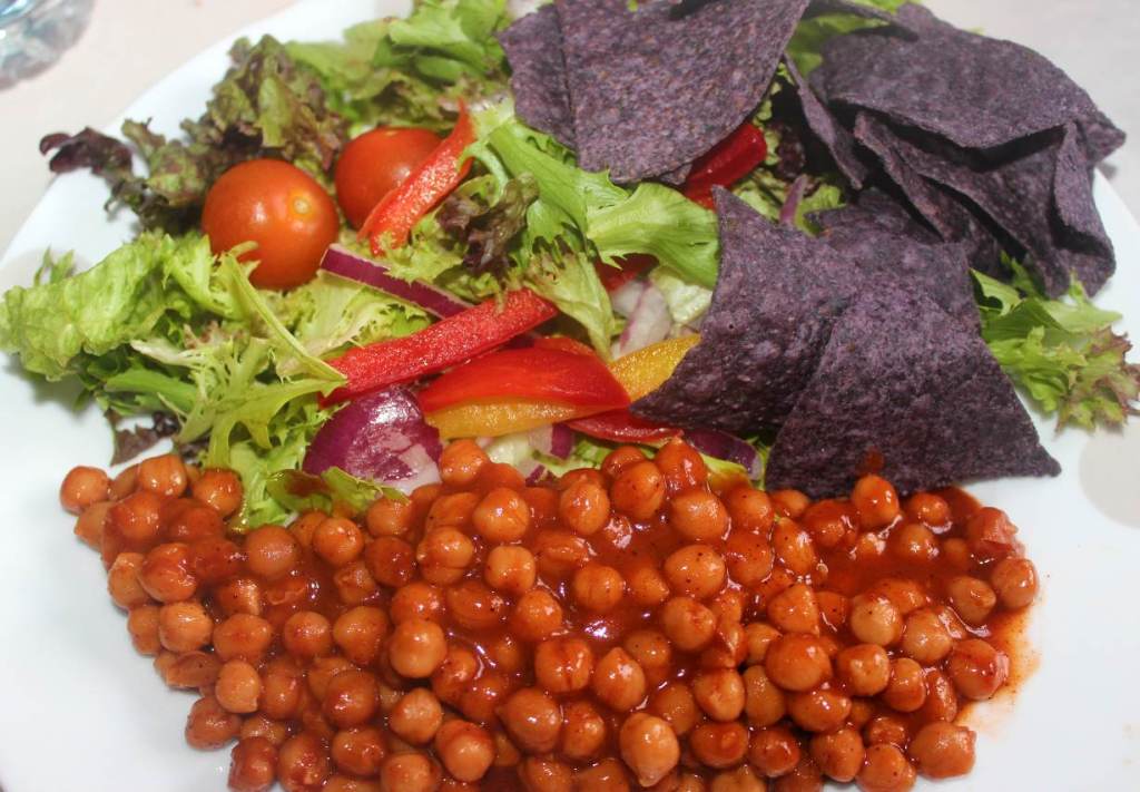 Meals For Men's Health #1 - Chilli Chickpeas, Salad + Blue Maize Tortilla Chips